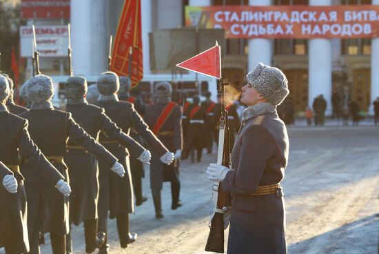 Parade rehearsal for 70th anniversary of Battle of Stalingrad