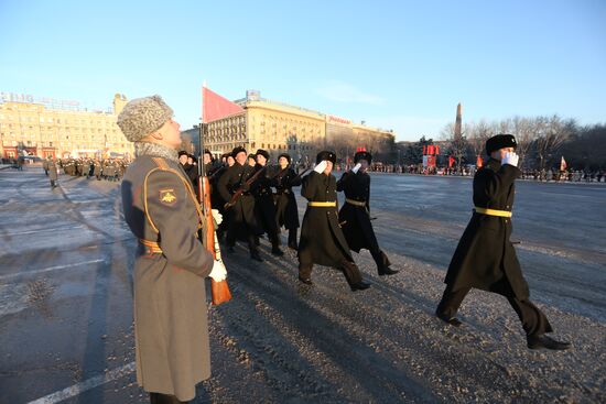Parade rehearsal for 70th anniversary of Battle of Stalingrad