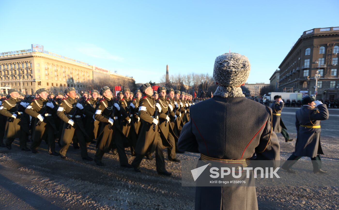 Parade rehearsal for 70th anniversary of Battle of Stalingrad