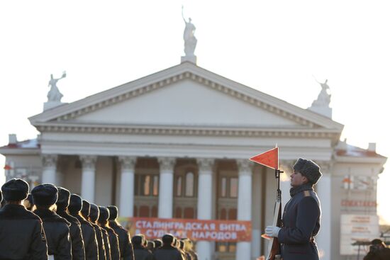 Parade rehearsal for 70th anniversary of Battle of Stalingrad