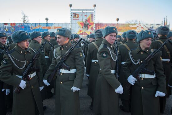 Parade rehearsal for 70th anniversary of Battle of Stalingrad