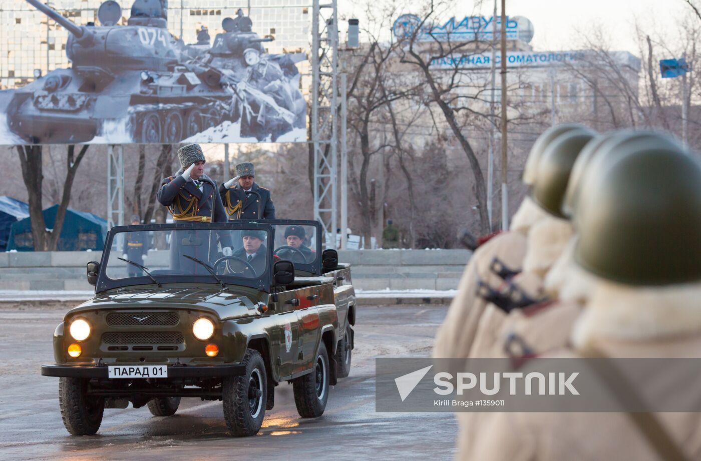 Parade rehearsal for 70th anniversary of Battle of Stalingrad