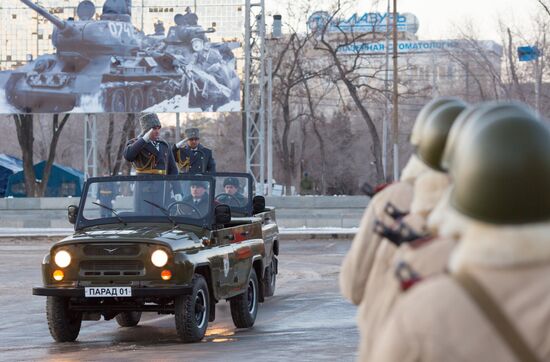 Parade rehearsal for 70th anniversary of Battle of Stalingrad