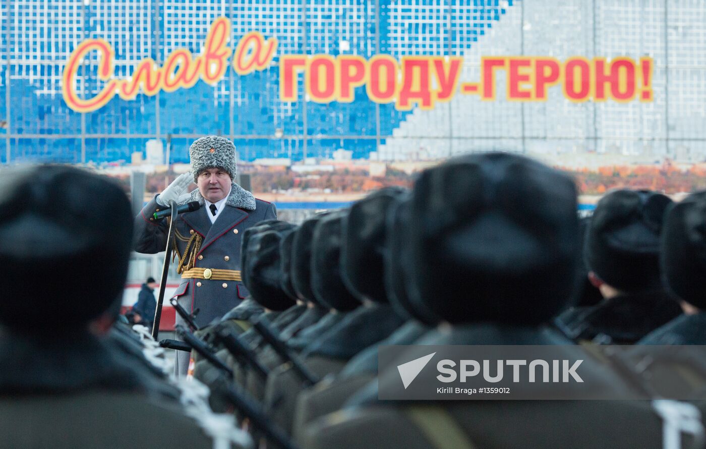 Parade rehearsal for 70th anniversary of Battle of Stalingrad