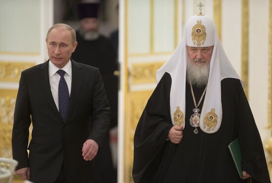 Vladimir Putin meets with members of ROC Bishops' Council