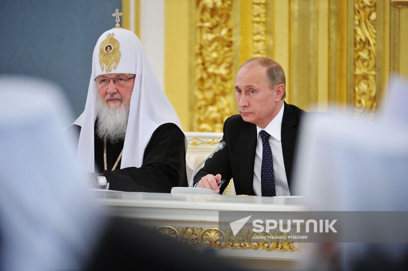 Vladimir Putin meets with members of ROC Bishops' Council
