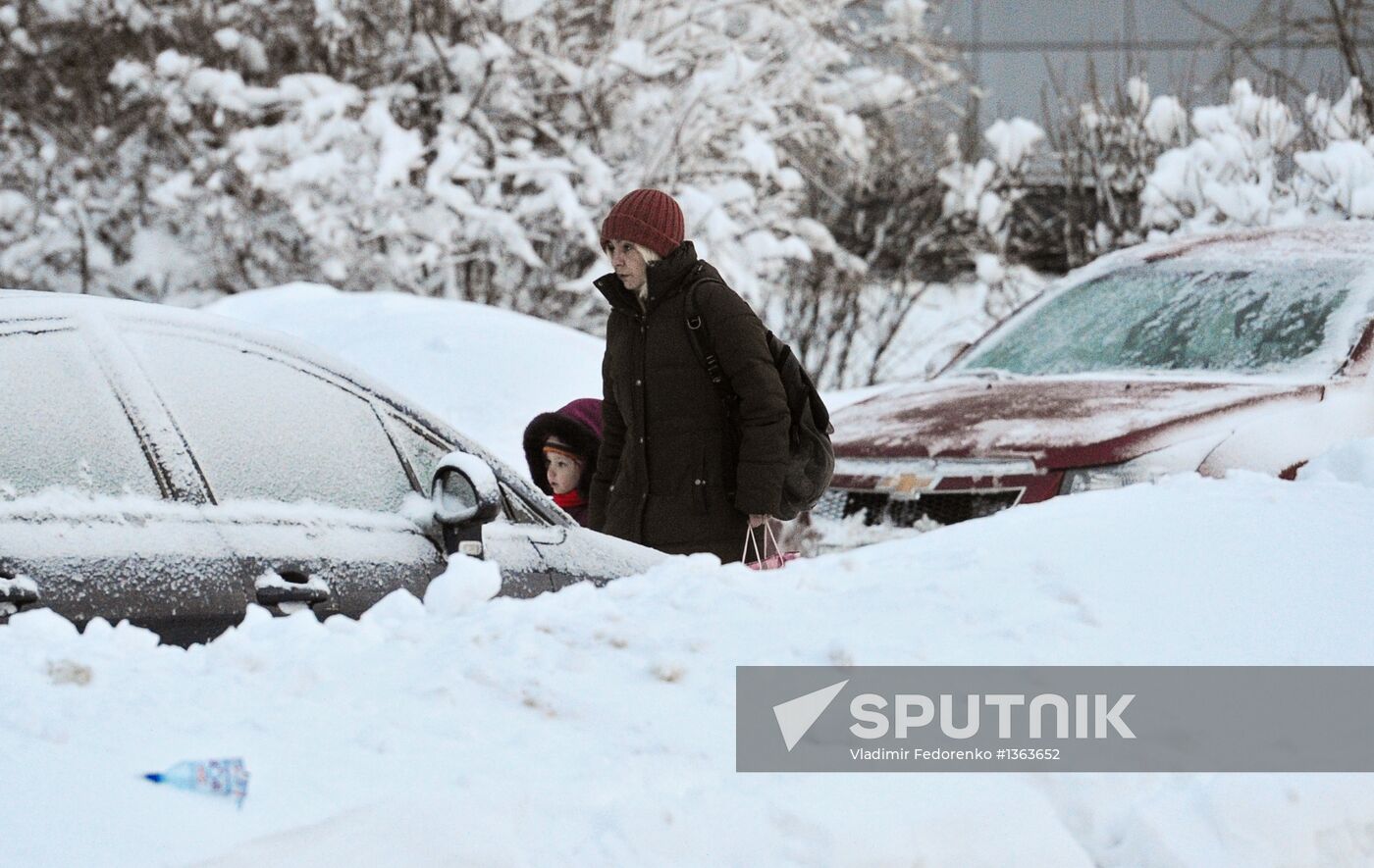 Aftermath of heavy snowfall in Moscow