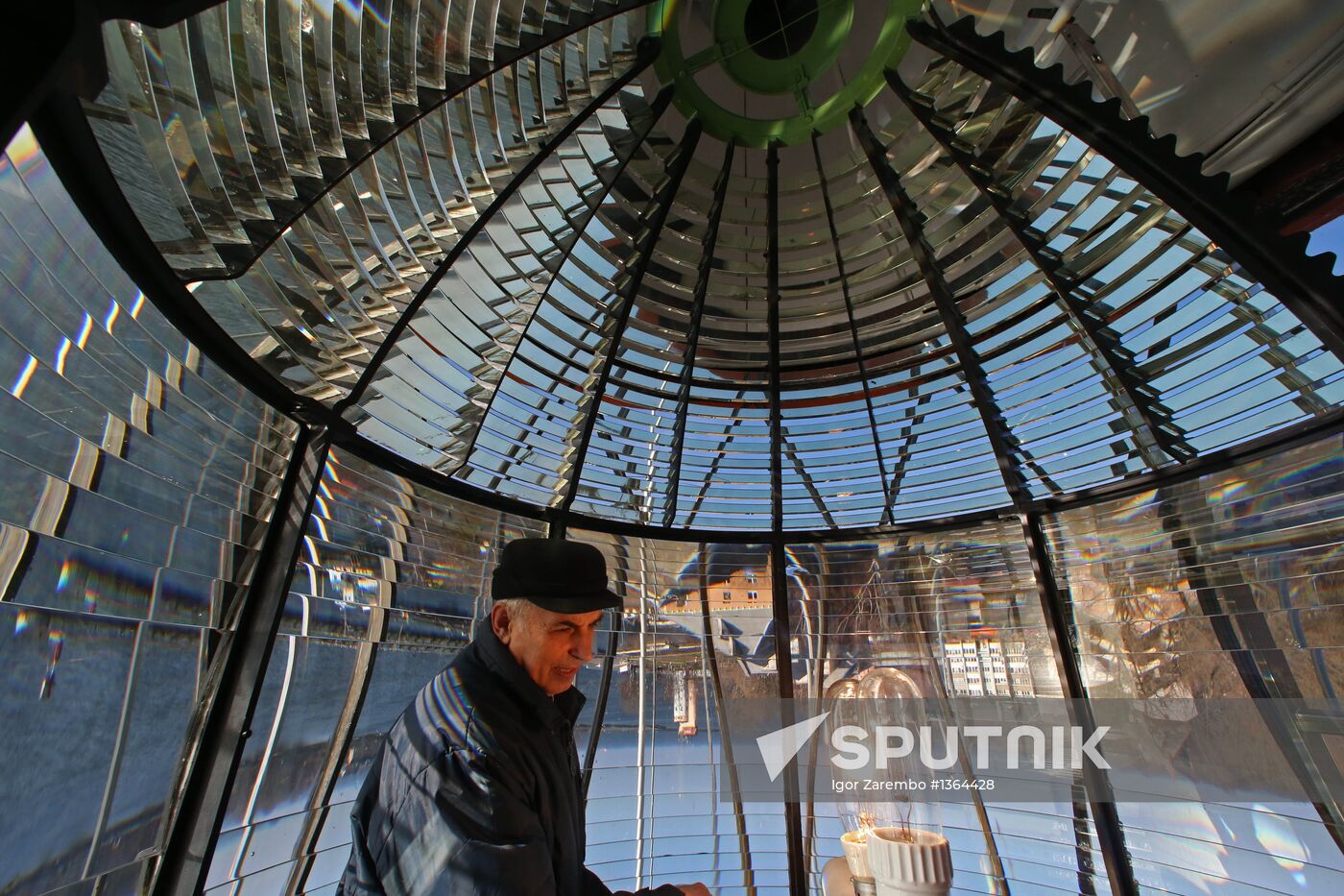 Operation of lighthouse in Baltiysk