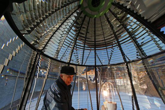 Operation of lighthouse in Baltiysk
