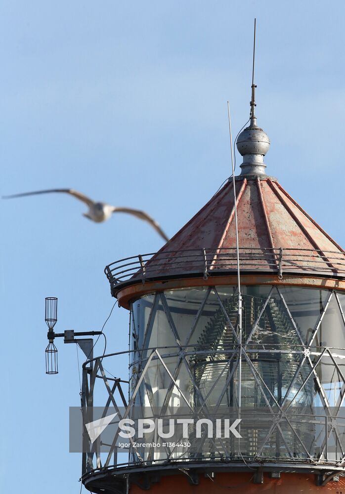 Operation of lighthouse in Baltiysk