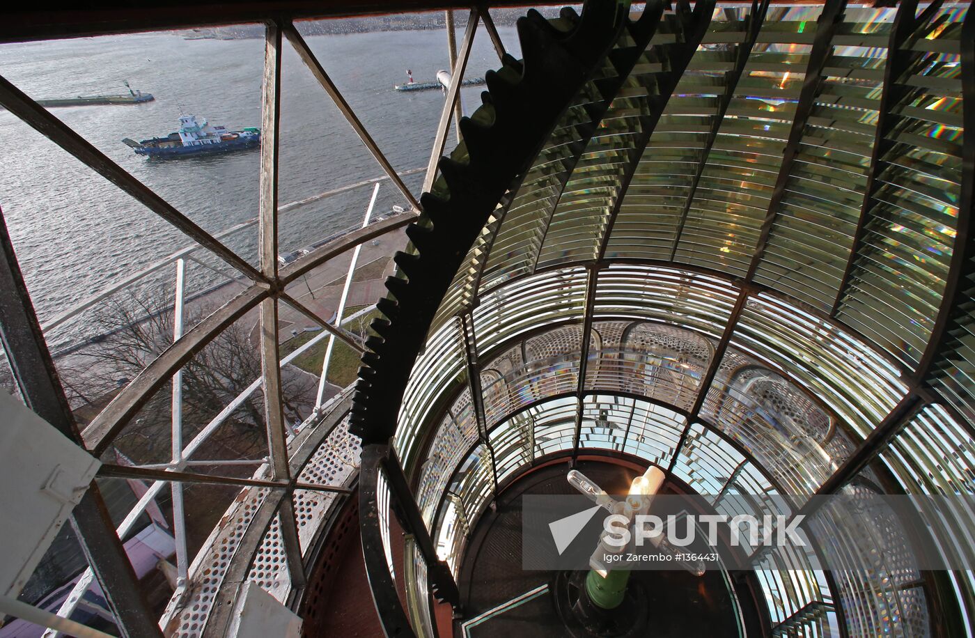 Operation of lighthouse in Baltiysk