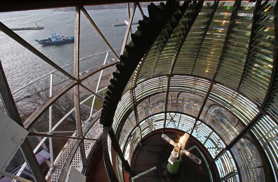 Operation of lighthouse in Baltiysk