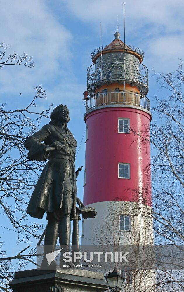 Operation of lighthouse in Baltiysk