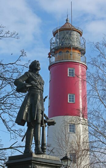 Operation of lighthouse in Baltiysk