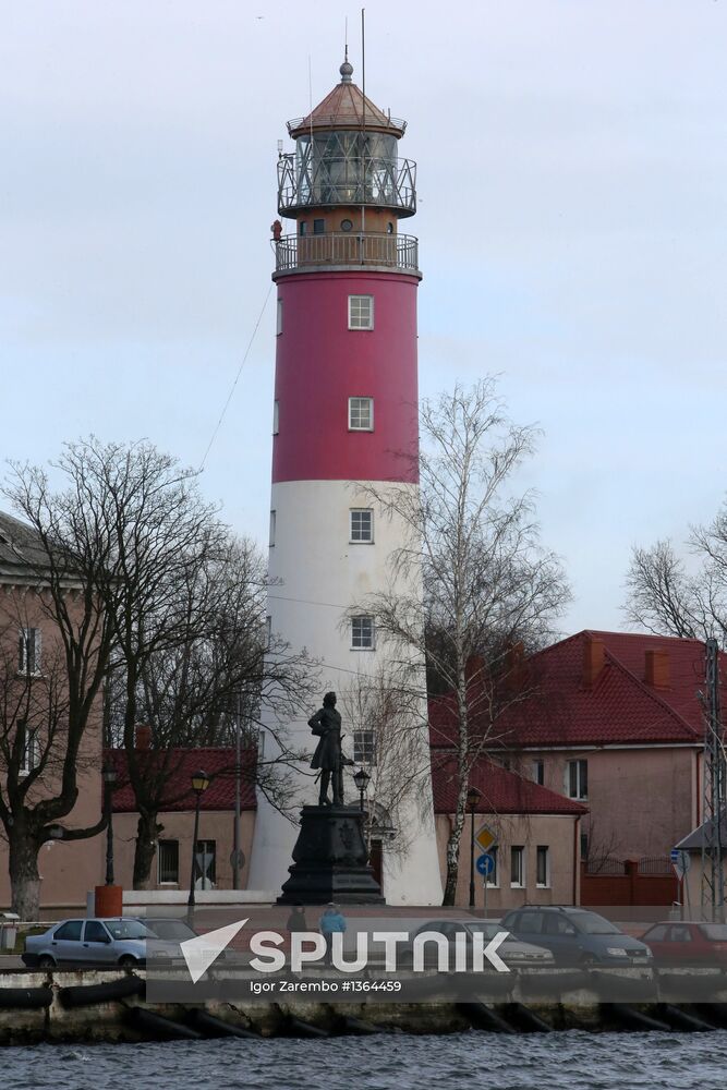 Operation of lighthouse in Baltiysk
