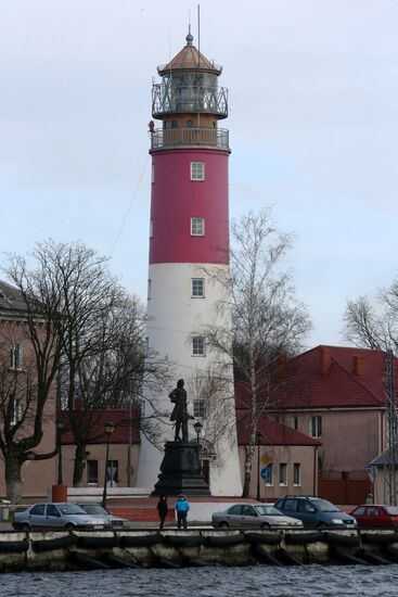 Operation of lighthouse in Baltiysk