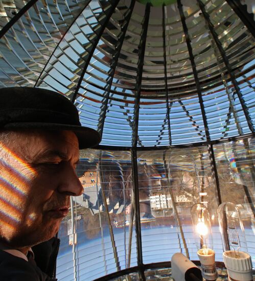 Operation of lighthouse in Baltiysk