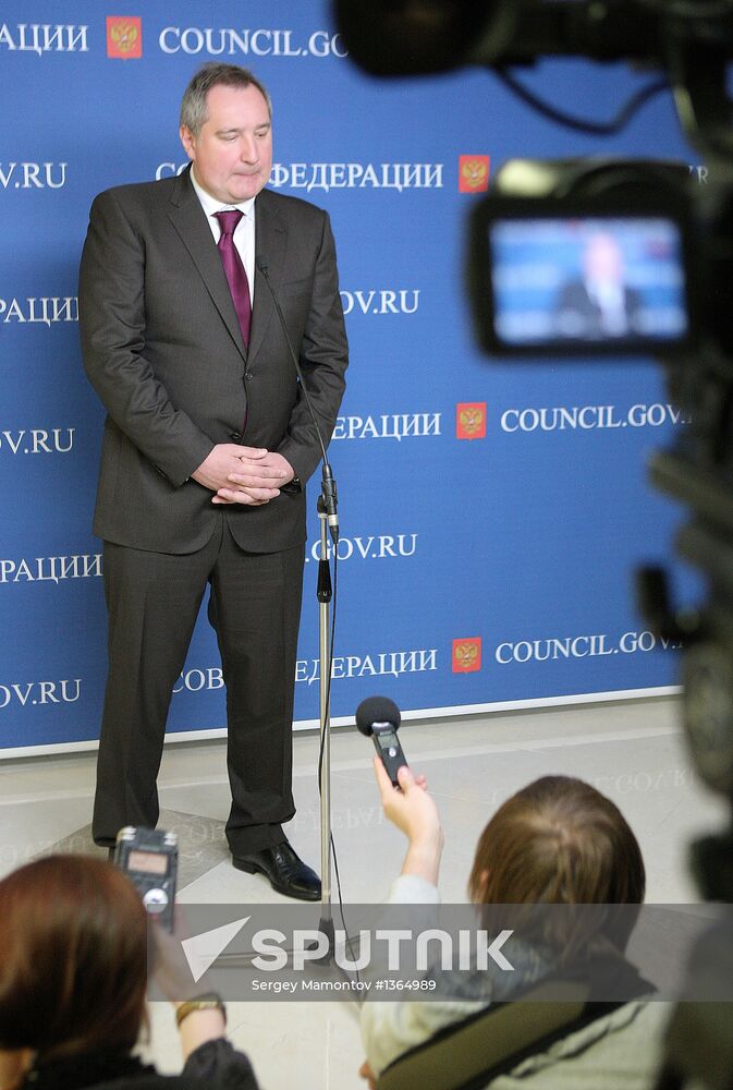 Dmitry Rogozin speaks at Federation Council meeting