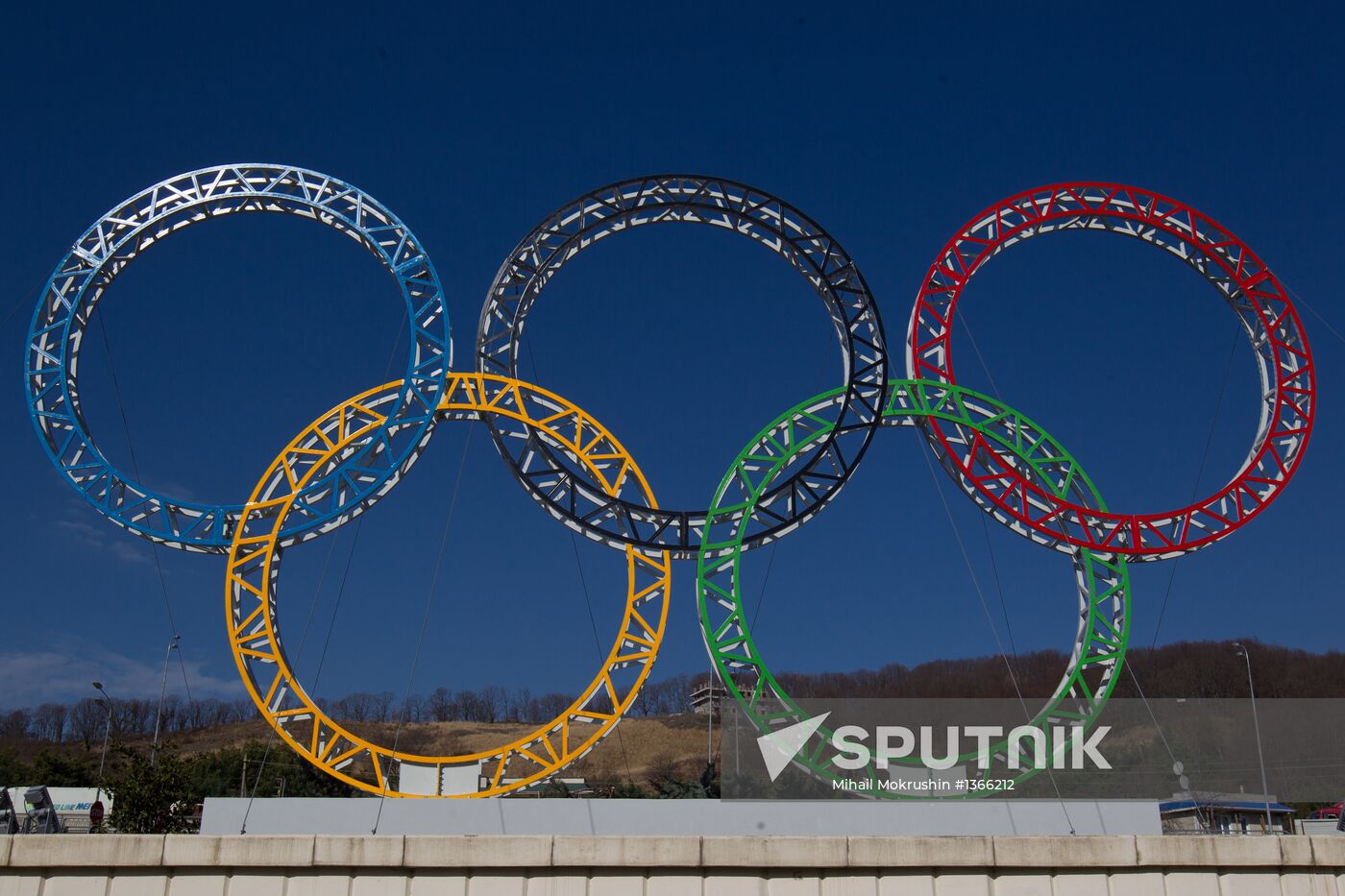 Olympic rings installed near Sochi Airport