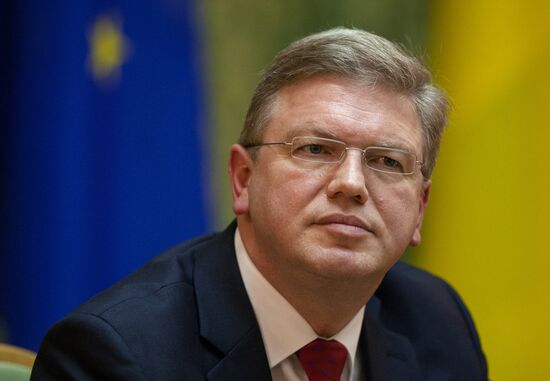 European Commissioner Stefan Fule meets with Ukraine's premier