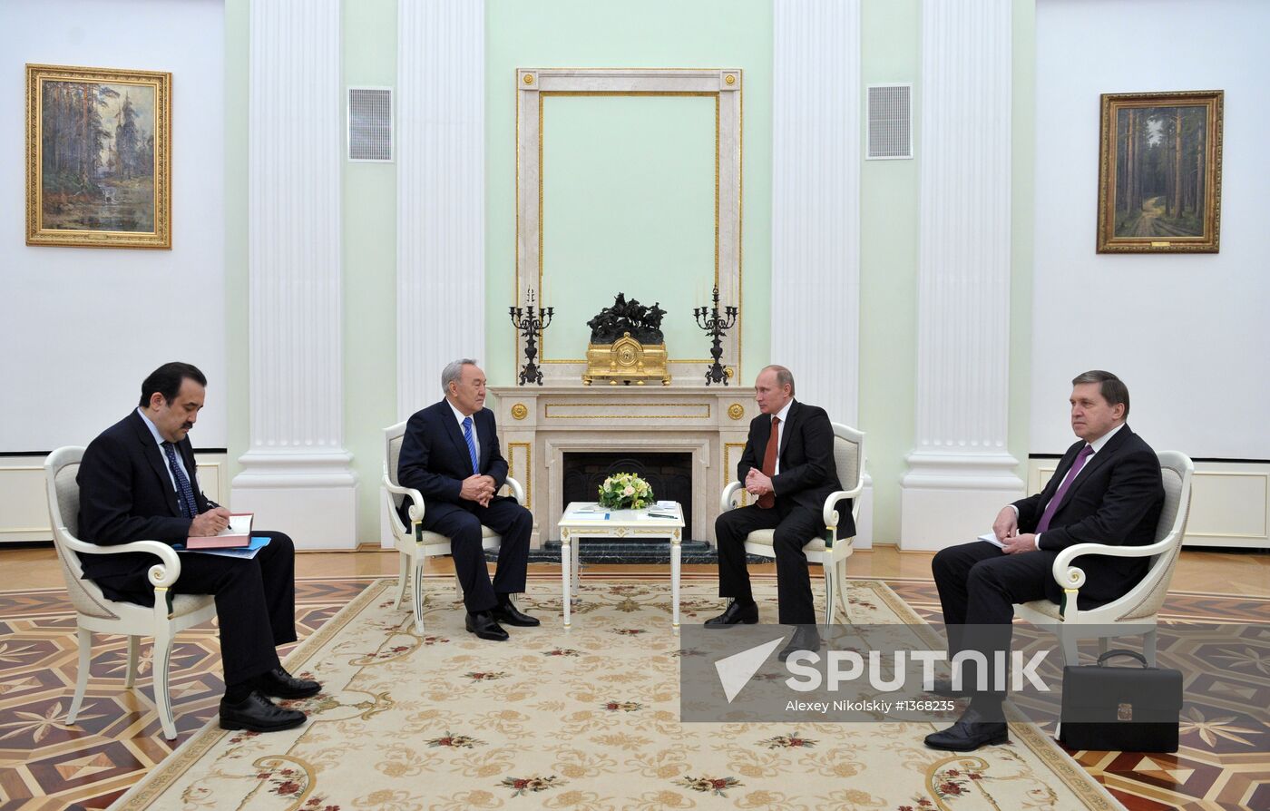 Vladimir Putin and Nursultan Nazarbayev meet in Kremlin