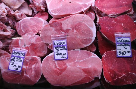 Meat sales at market