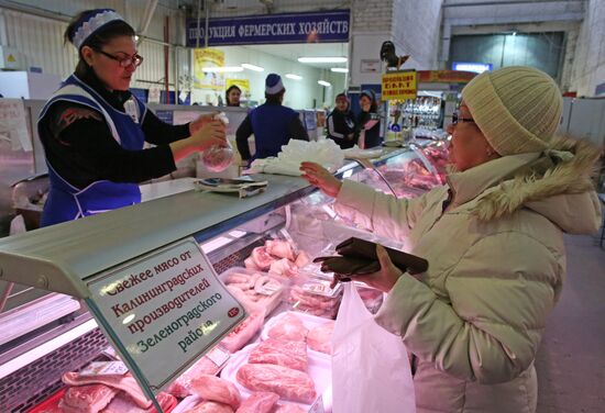Meat sales at market