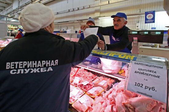 Meat sales at market