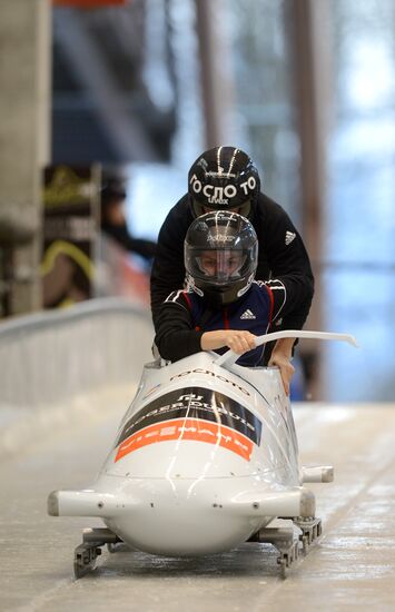 Bobsled. 9th stage of World Cup. Training