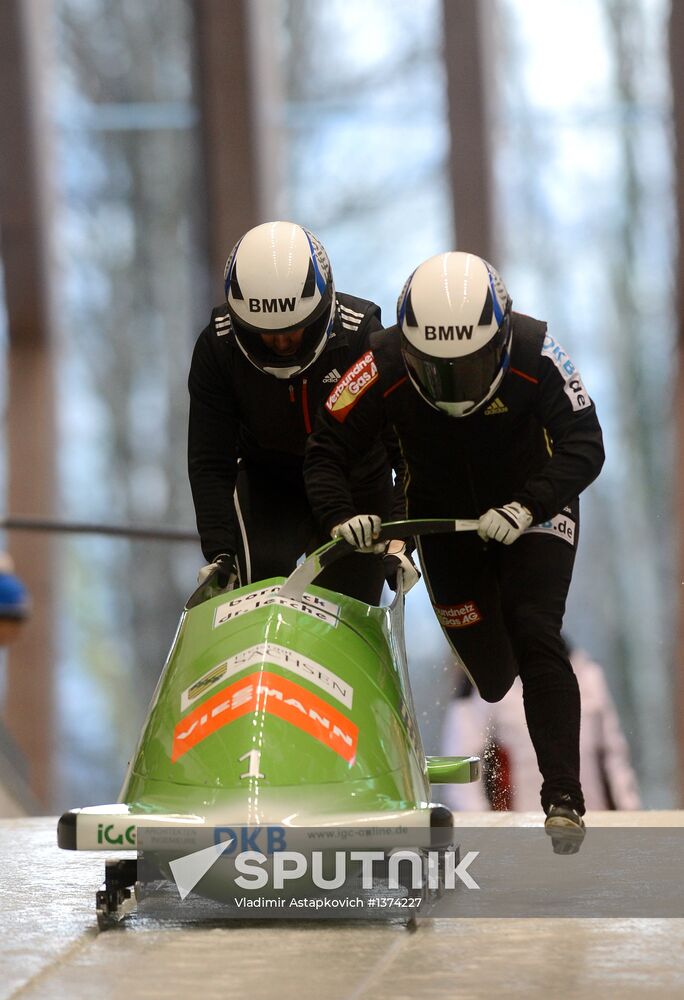 Bobsled. 9th stage of World Cup. Training