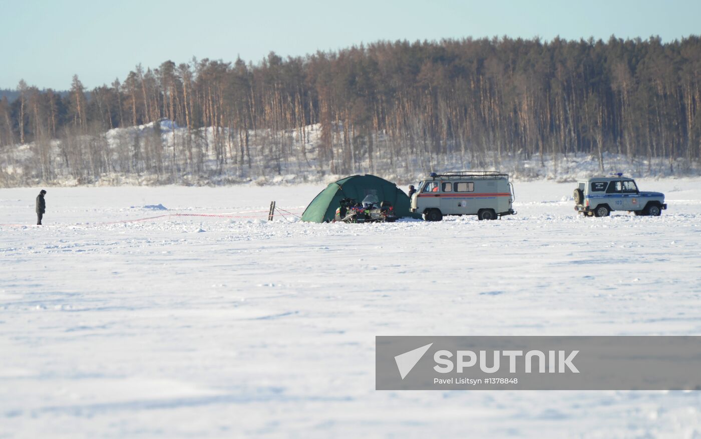 Aftermath of meteorite impact in Chelyabinsk Region
