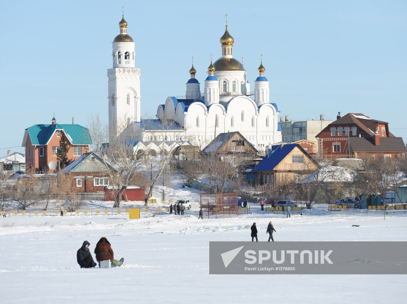 Aftermath of meteorite impact in Chelyabinsk Region