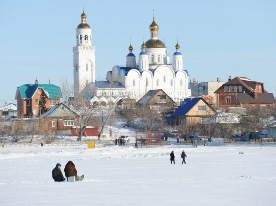Aftermath of meteorite impact in Chelyabinsk Region