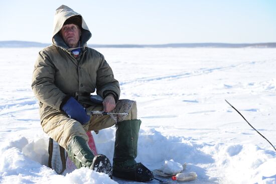 Aftermath of meteorite impact in Chelyabinsk Region