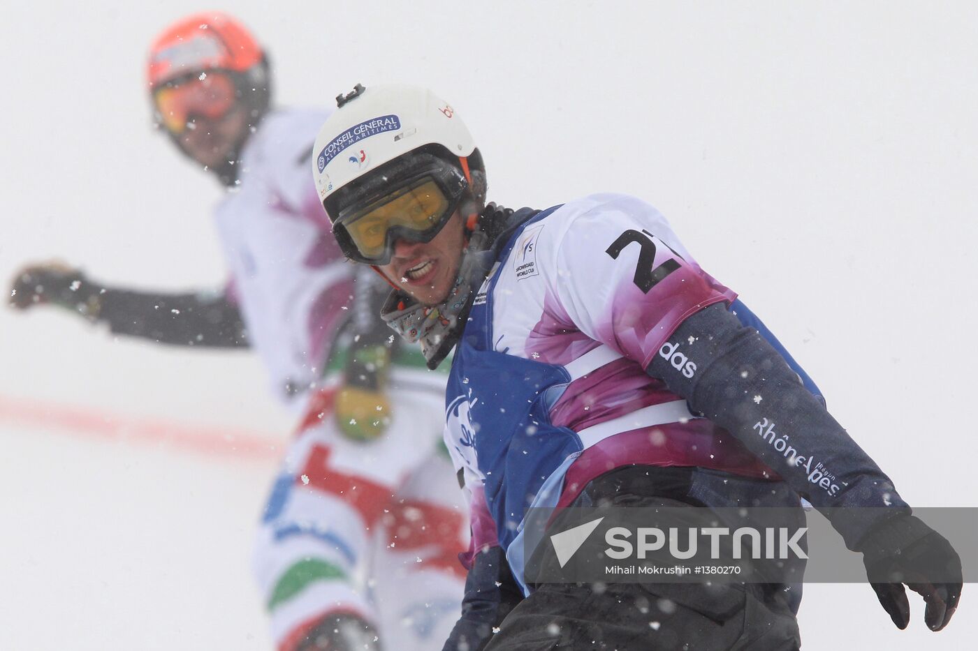 Snowboard World Cup Stage. Snowboard cross finals