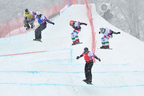 Snowboard World Cup Stage. Snowboard cross finals