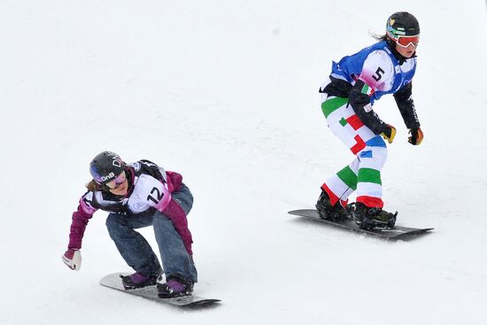 Snowboard World Cup Stage. Snowboard cross finals