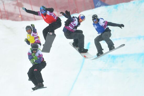 Snowboard World Cup Stage. Snowboard cross finals