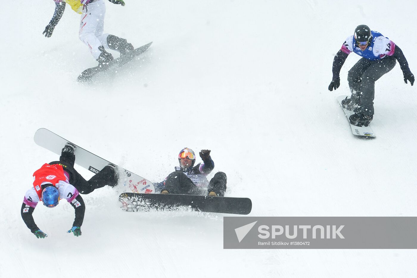 Snowboard World Cup Stage. Snowboard cross finals