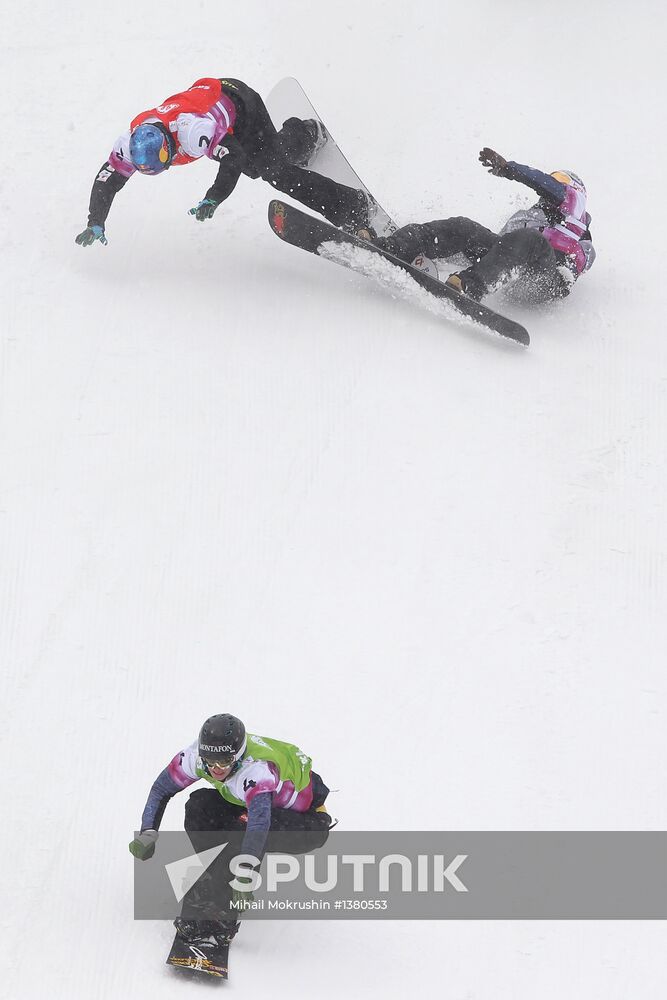Snowboard World Cup Stage. Snowboard cross finals