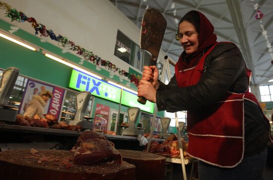 Agriculture market in Veliky Novgorod