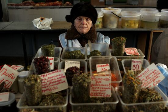 Agriculture market in Veliky Novgorod