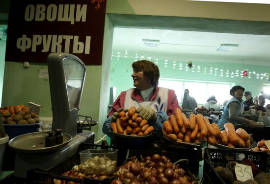 Agriculture market in Veliky Novgorod