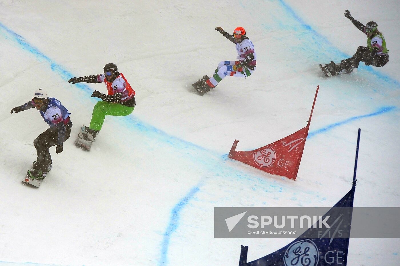 Snowboard World Cup Stage. Snowboard cross finals