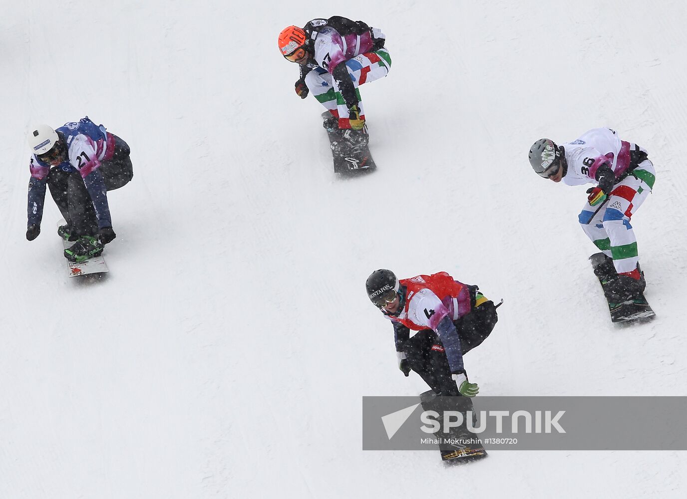 Snowboard World Cup Stage. Snowboard cross finals