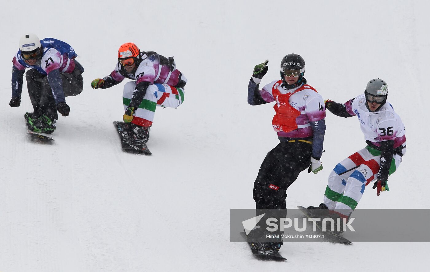 Snowboard World Cup Stage. Snowboard cross finals