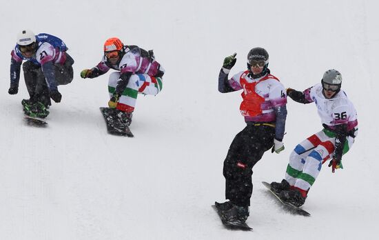 Snowboard World Cup Stage. Snowboard cross finals