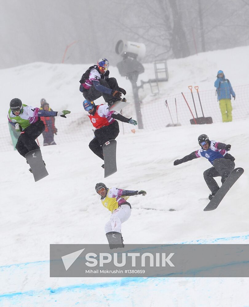 Snowboard World Cup Stage. Snowboard cross finals