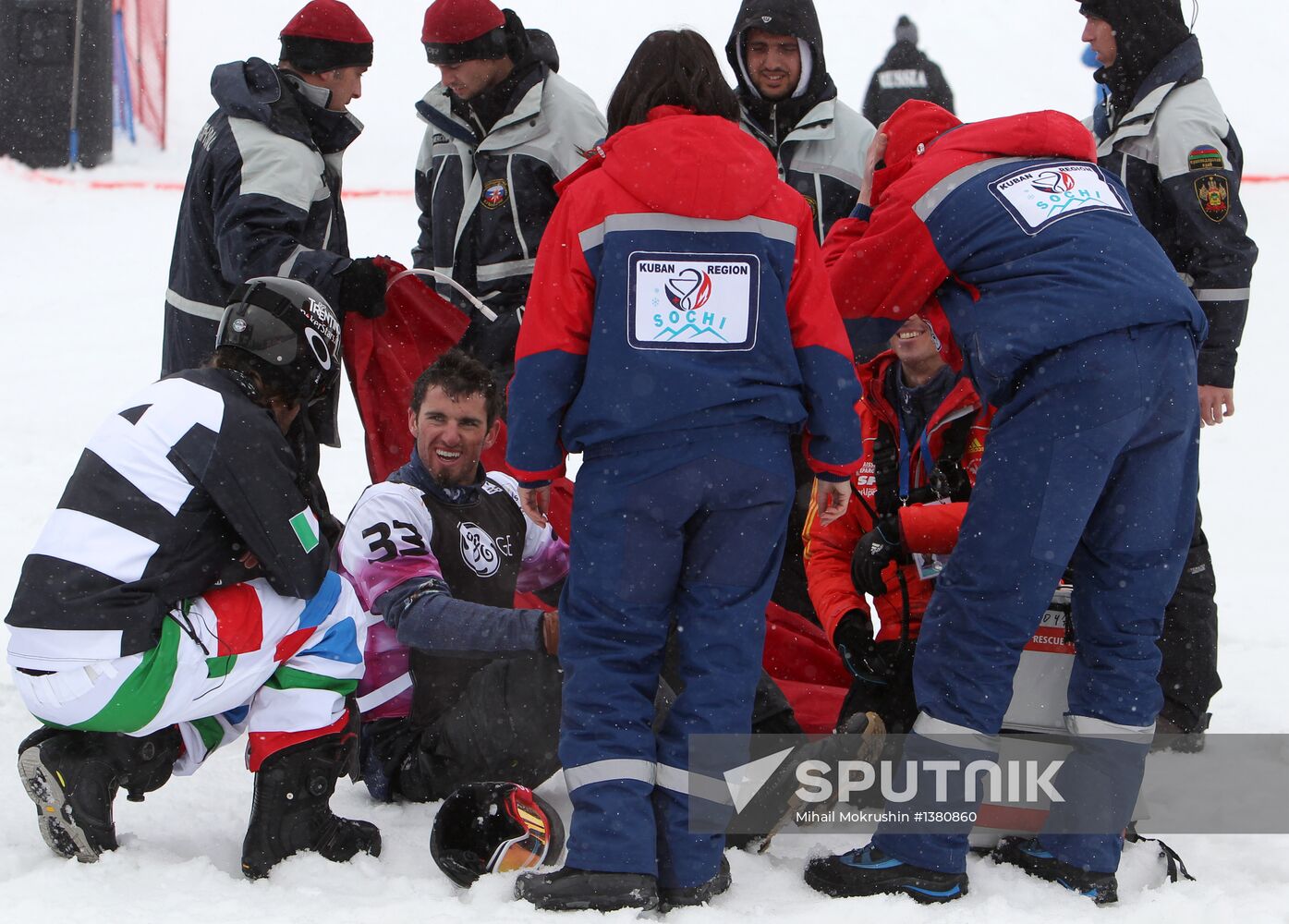 Snowboard World Cup Stage. Snowboard cross finals