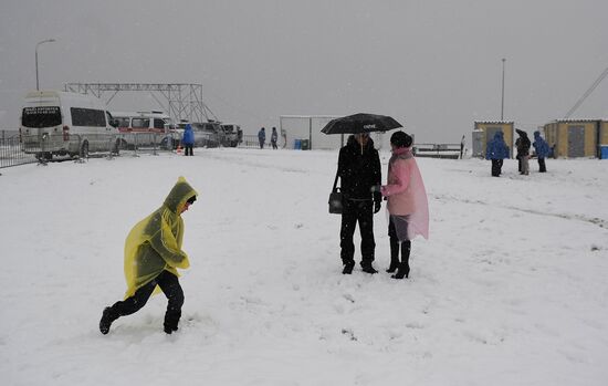 Snowboard World Cup Stage. Snowboard cross finals